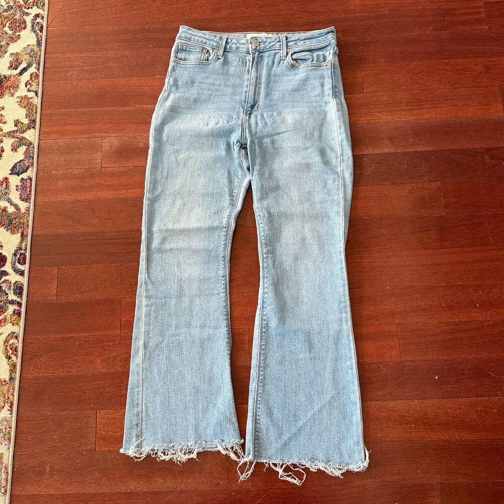 just black denim fit and flare jeans